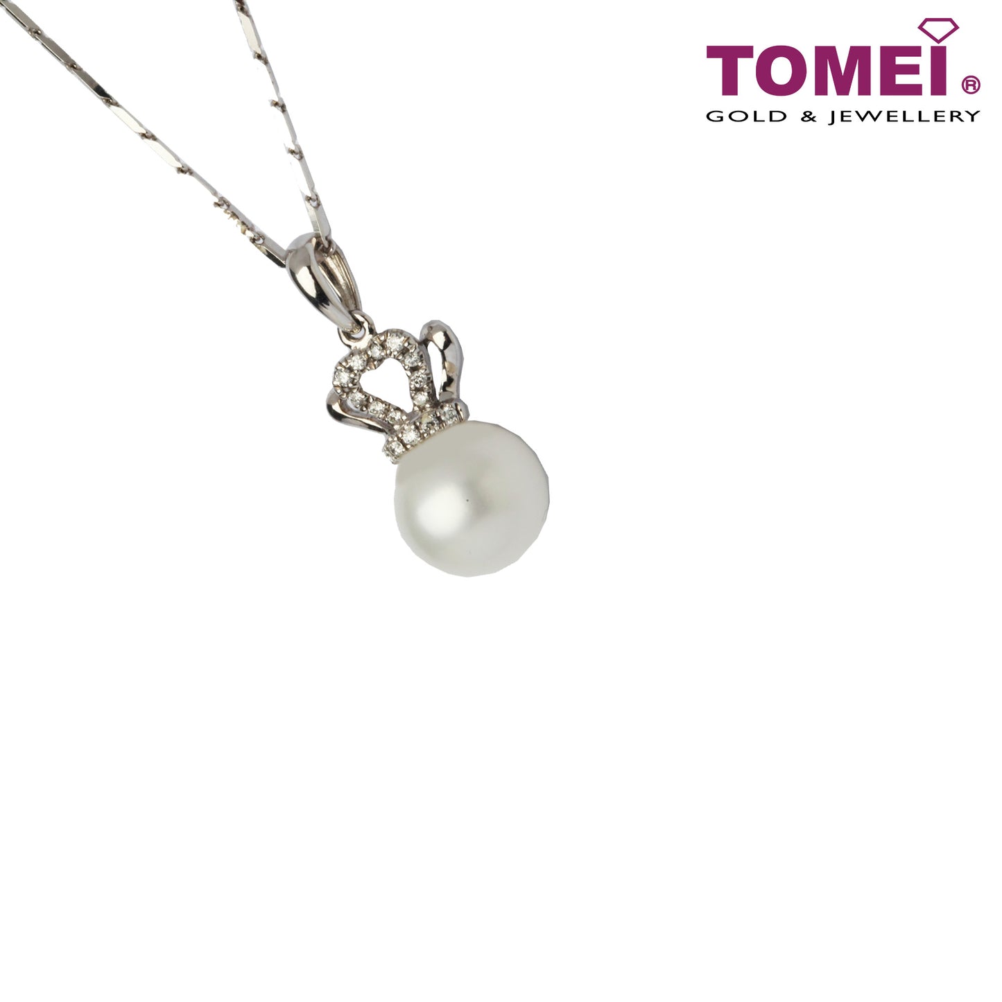 Irresistibly Luminous Pearl and Diamond Necklace | Tomei White Gold 375&585 (P3163V)