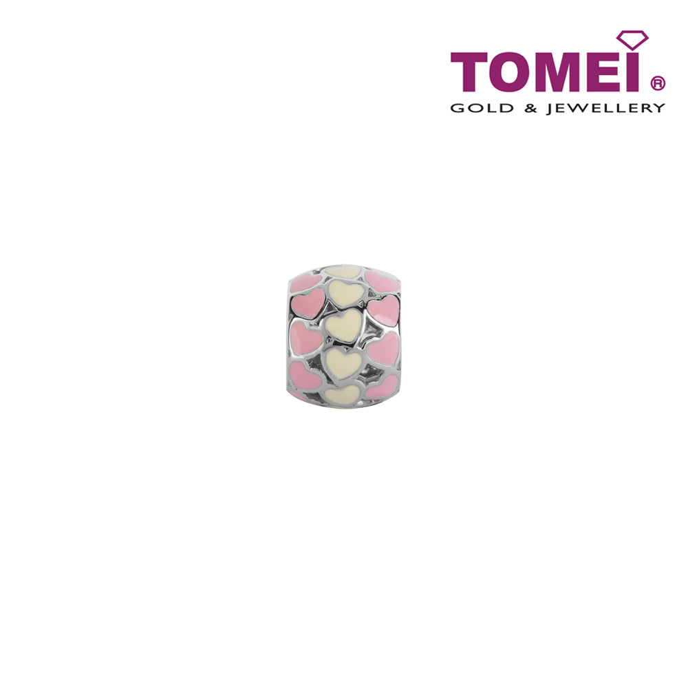 Romantically Raving Hearts Charm | Tomei White Gold 585 (14K) (P5883)