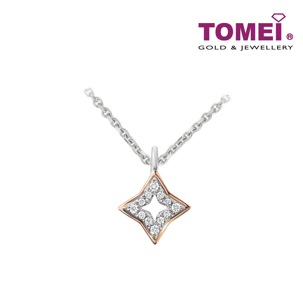 TOMEI Stellar Diamond Pendant Set I White and Rose Gold 585 (14K) (P6213)