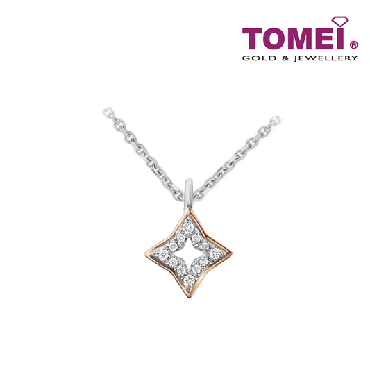 TOMEI Stellar Diamond Pendant Set I White and Rose Gold 585 (14K) (P6213)