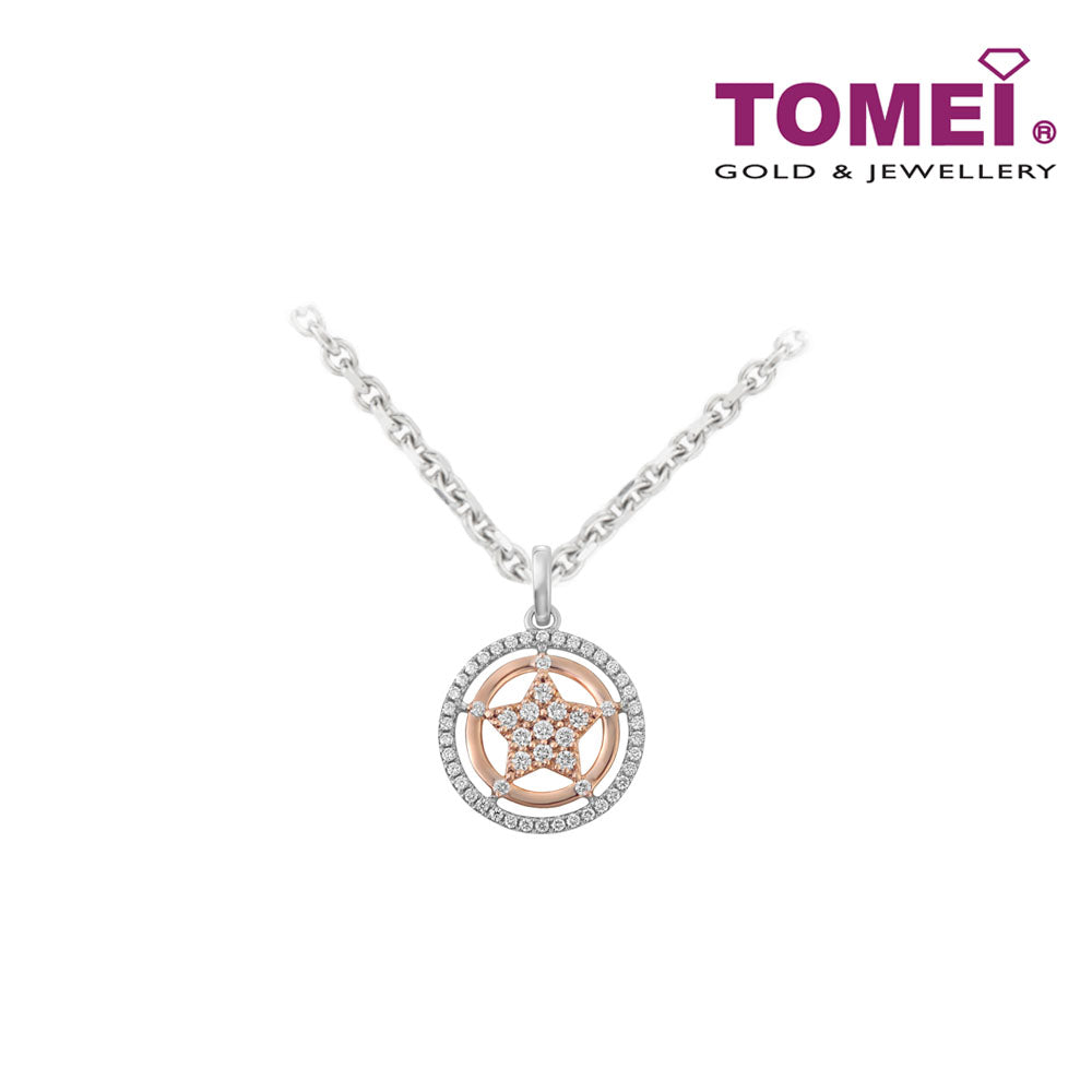 TOMEI Aglowed with Stellar Coruscation Diamond Pendant, White Gold 750 (P6244)