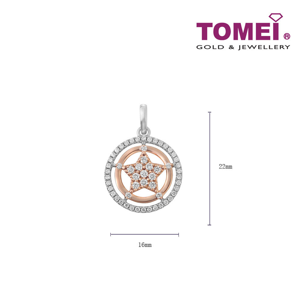 TOMEI Aglowed with Stellar Coruscation Diamond Pendant, White Gold 750 (P6244)