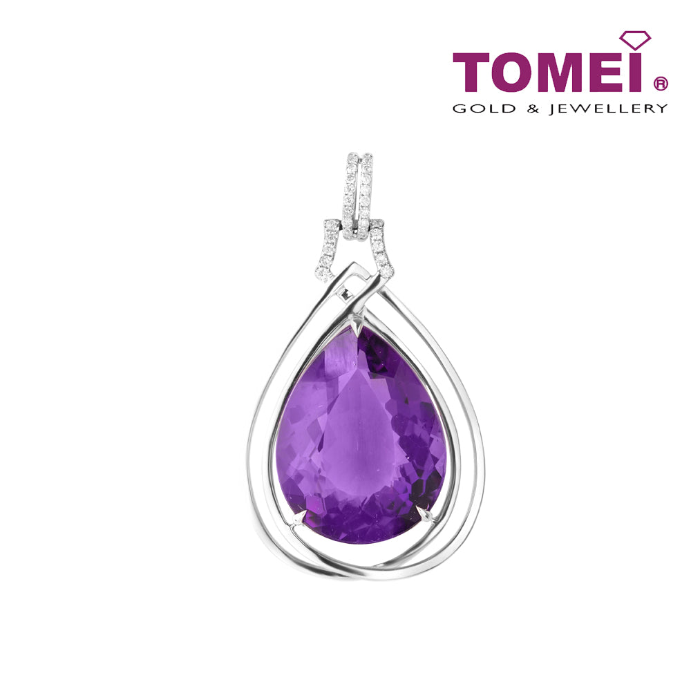 TOMEI Amethyst Diamond Pendant, White Gold 750 (P9419AM1)