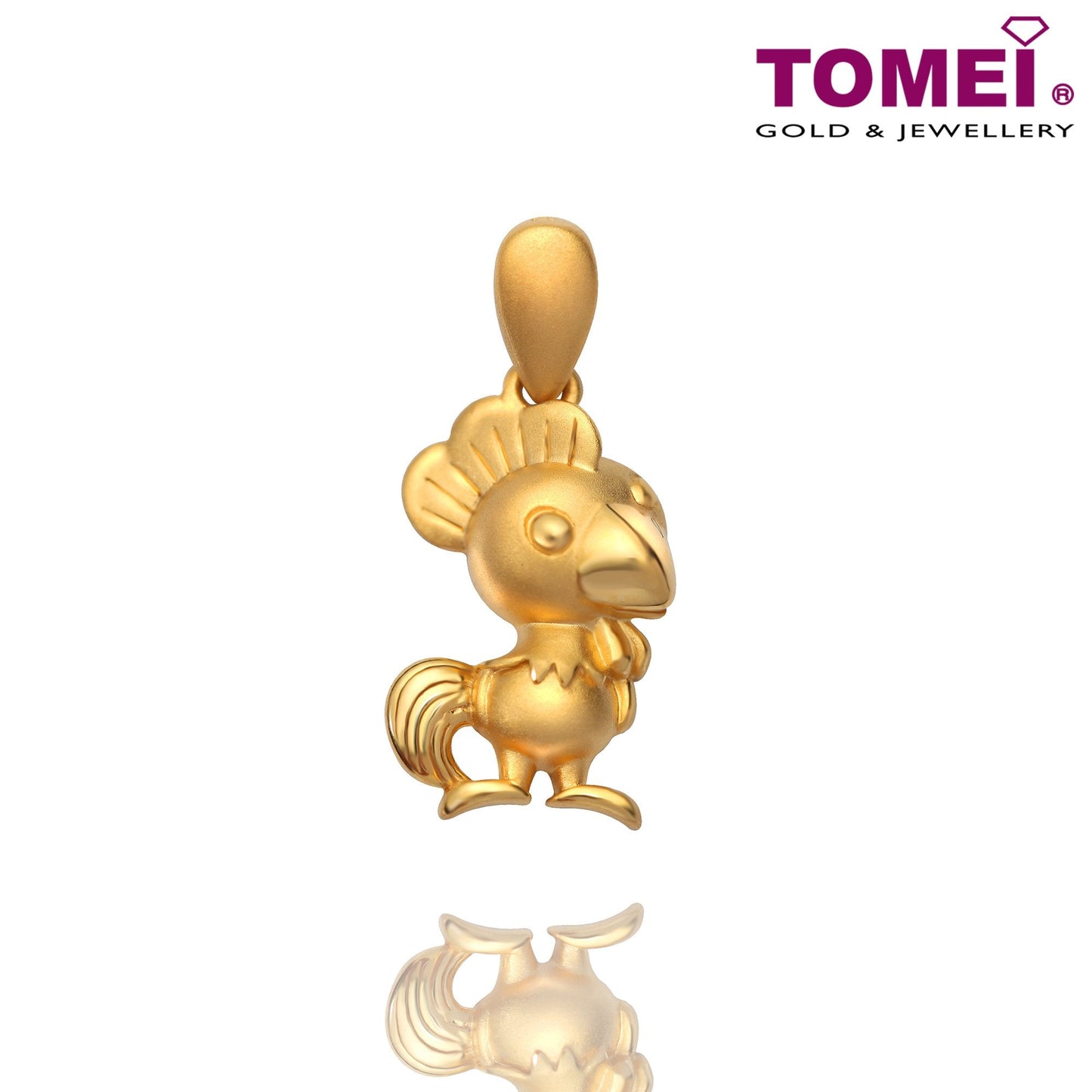 TOMEI Sweet Blessings Rooster Pendant, Yellow Gold 916