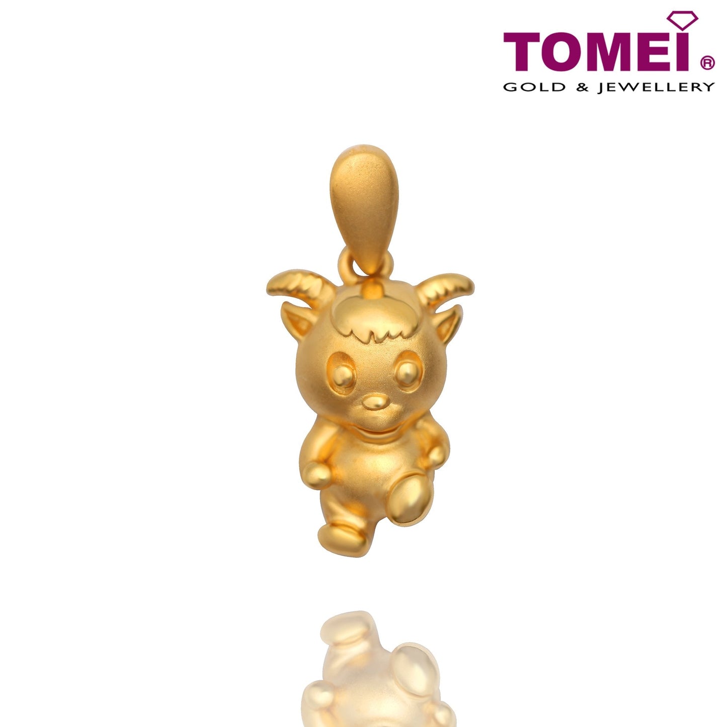 TOMEI Sweet Blessings Goat Pendant, Yellow Gold 916