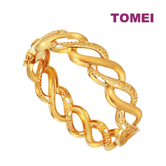 TOMEI Sri Puteri Braided Bangle, Yellow Gold 916