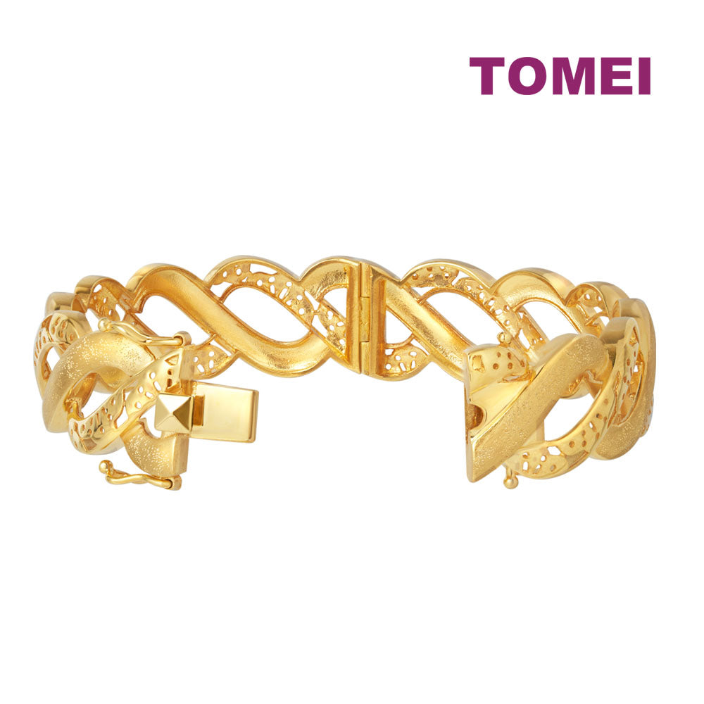TOMEI Sri Puteri Braided Bangle, Yellow Gold 916