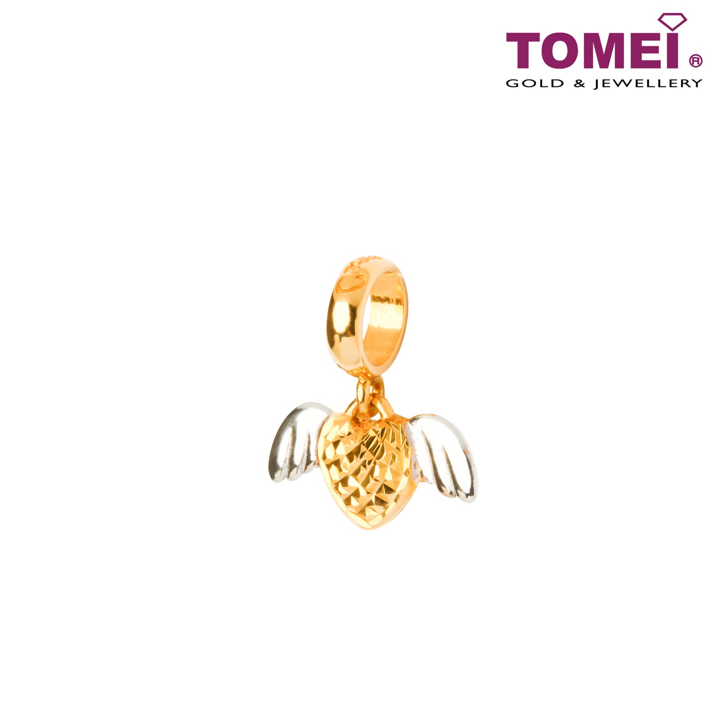 TOMEI Wing of My Love Charm, Yellow Gold 916