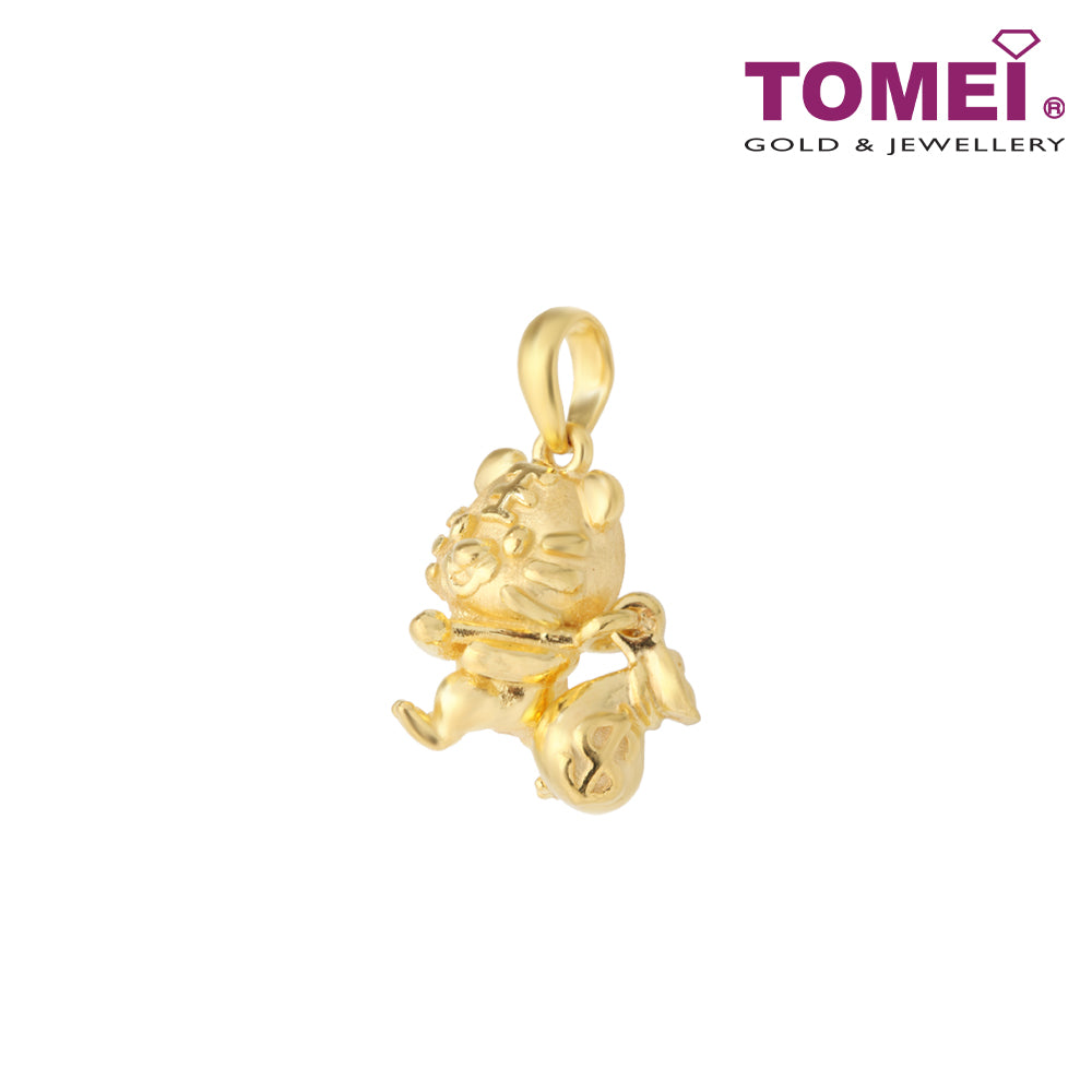 TOMEI Tiger And Money Bag Pendant, Yellow Gold 916