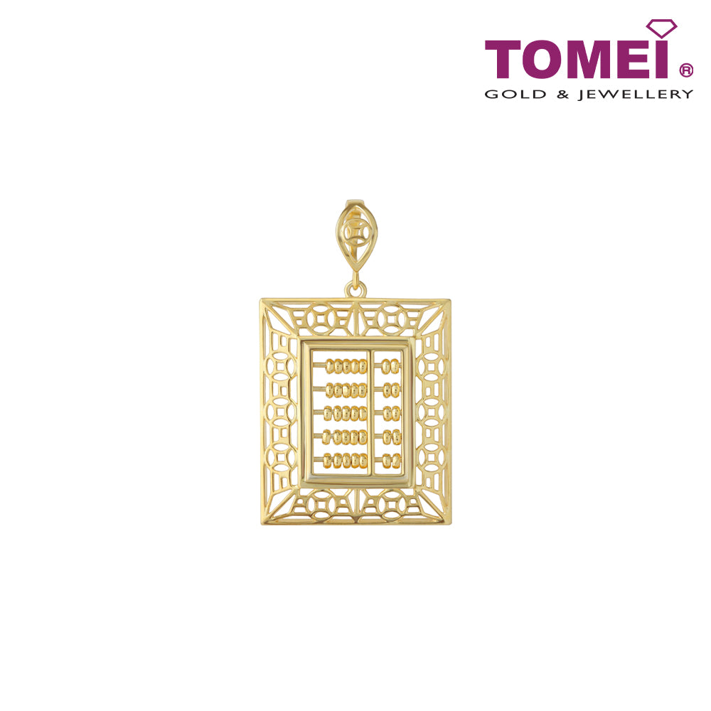 TOMEI Coin Framed Abacus Pendant, Yellow Gold 916