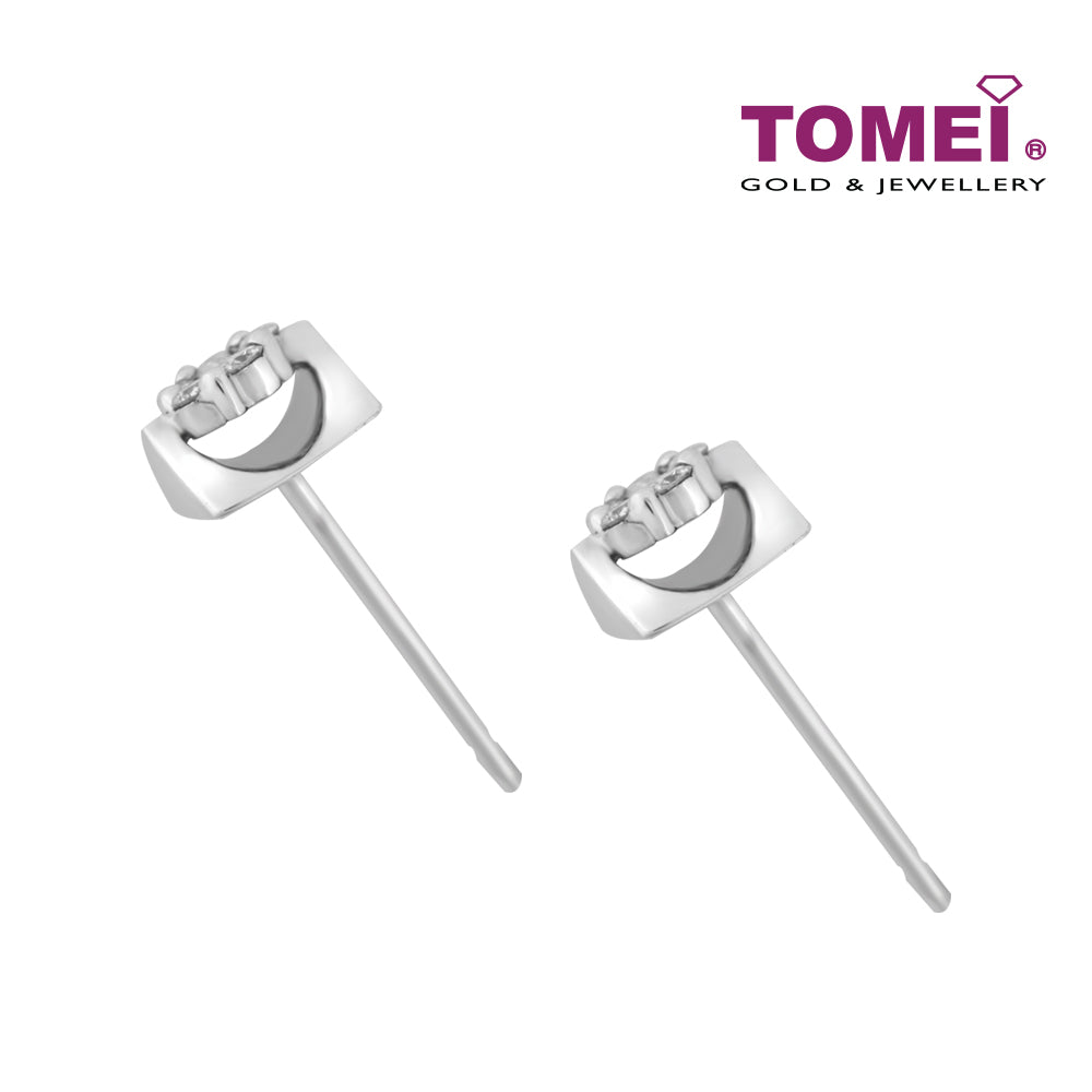 TOMEI Earrings in Quadrated Sensations, Diamond White Gold 585