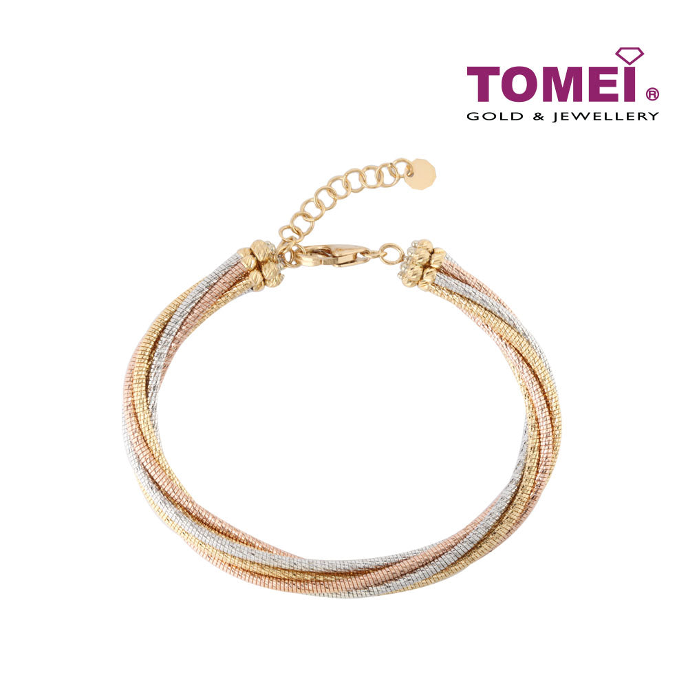 TOMEI Bangle of Razzmatazz in Vogue and Verve, Yellow Gold 916