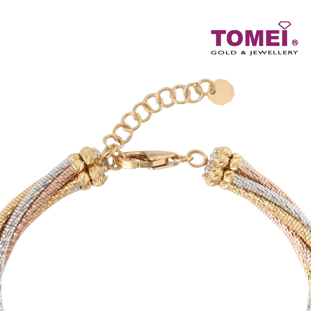 TOMEI Bangle of Razzmatazz in Vogue and Verve, Yellow Gold 916