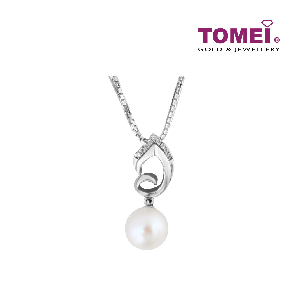 TOMEI Subtly Sensationally Stylish Pendant Set, Pearl White Gold 585 (P4010)