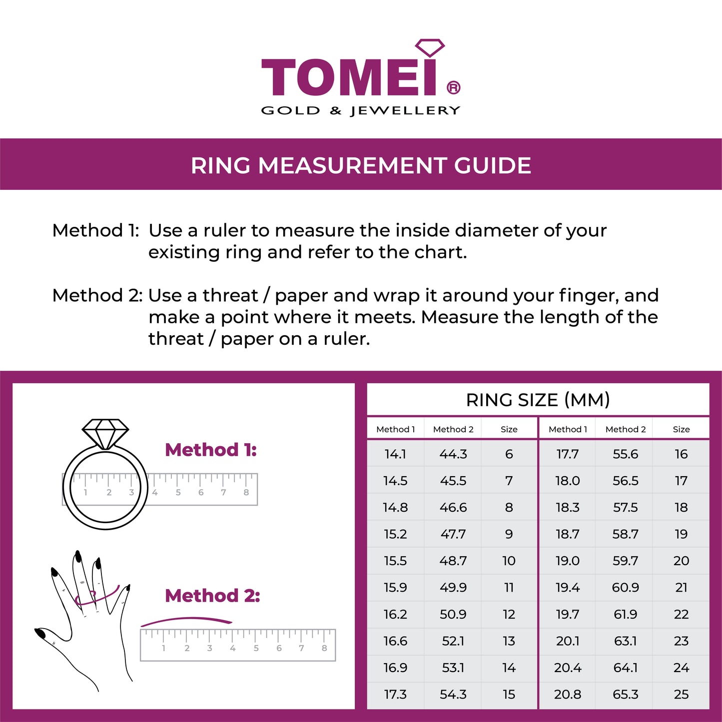 TOMEI Diamond Ring White Gold 750