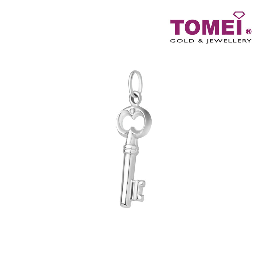 TOMEI with Style Key Pendant, White Gold 750