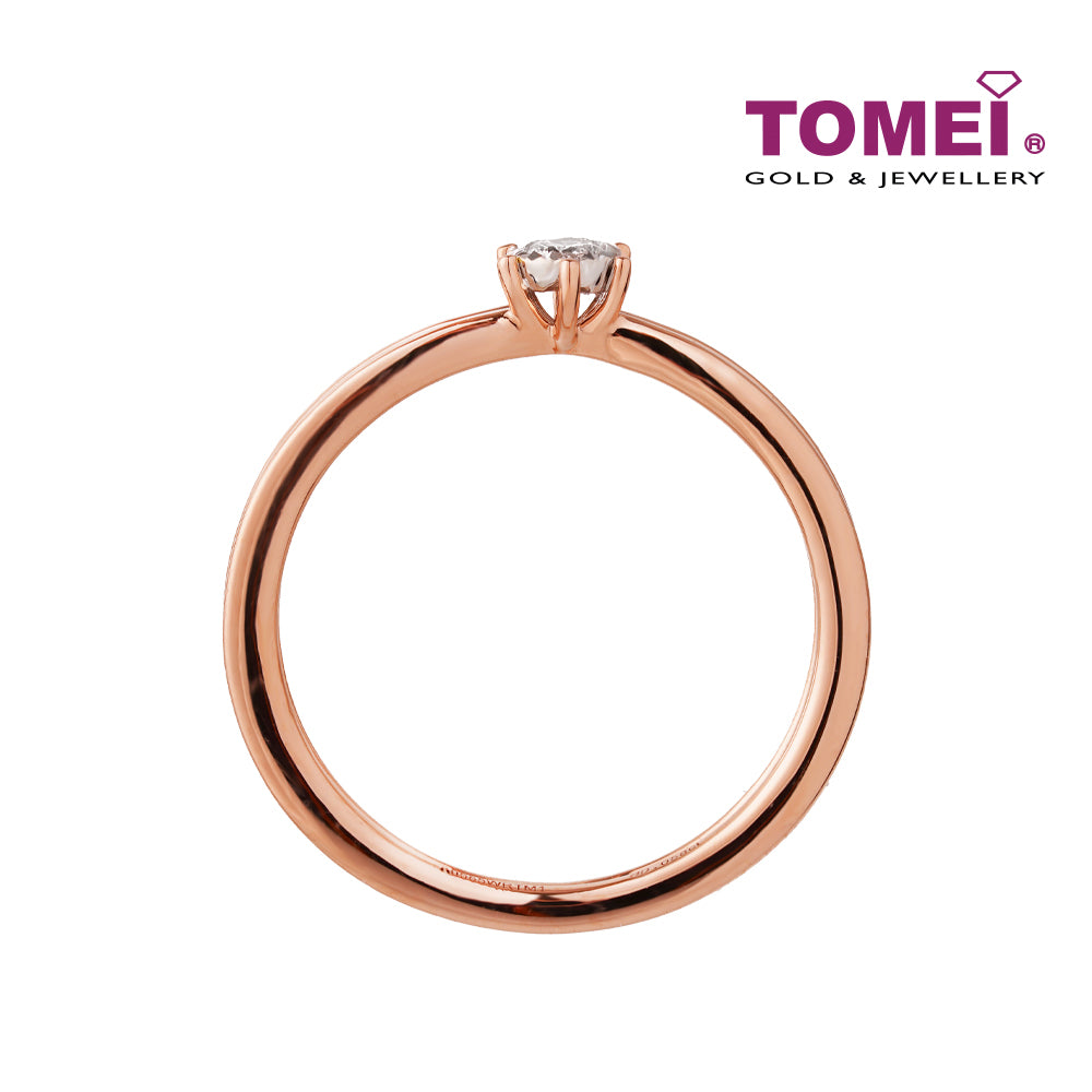 TOMEI Solitaire Diamond Ring, Rose Gold 585 (14K) (R4936WR)