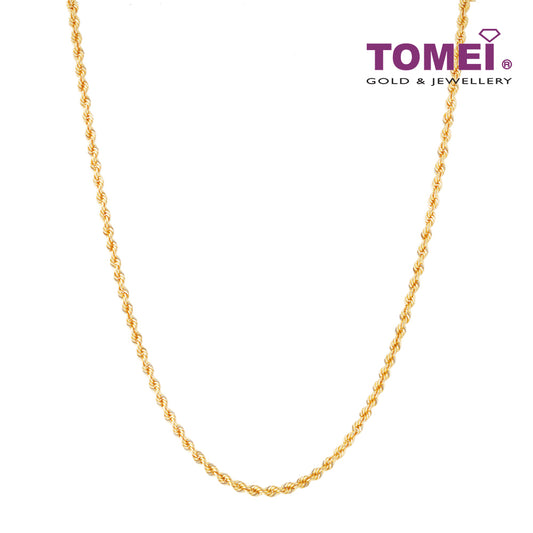 TOMEI Twisted Necklace 60cm, Yellow Gold 916