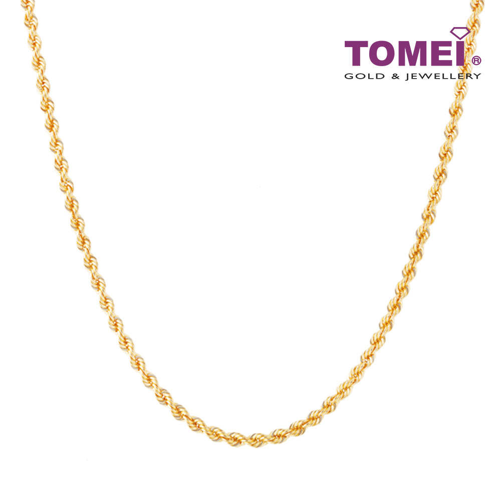 TOMEI Twisted Necklace 60cm, Yellow Gold 916