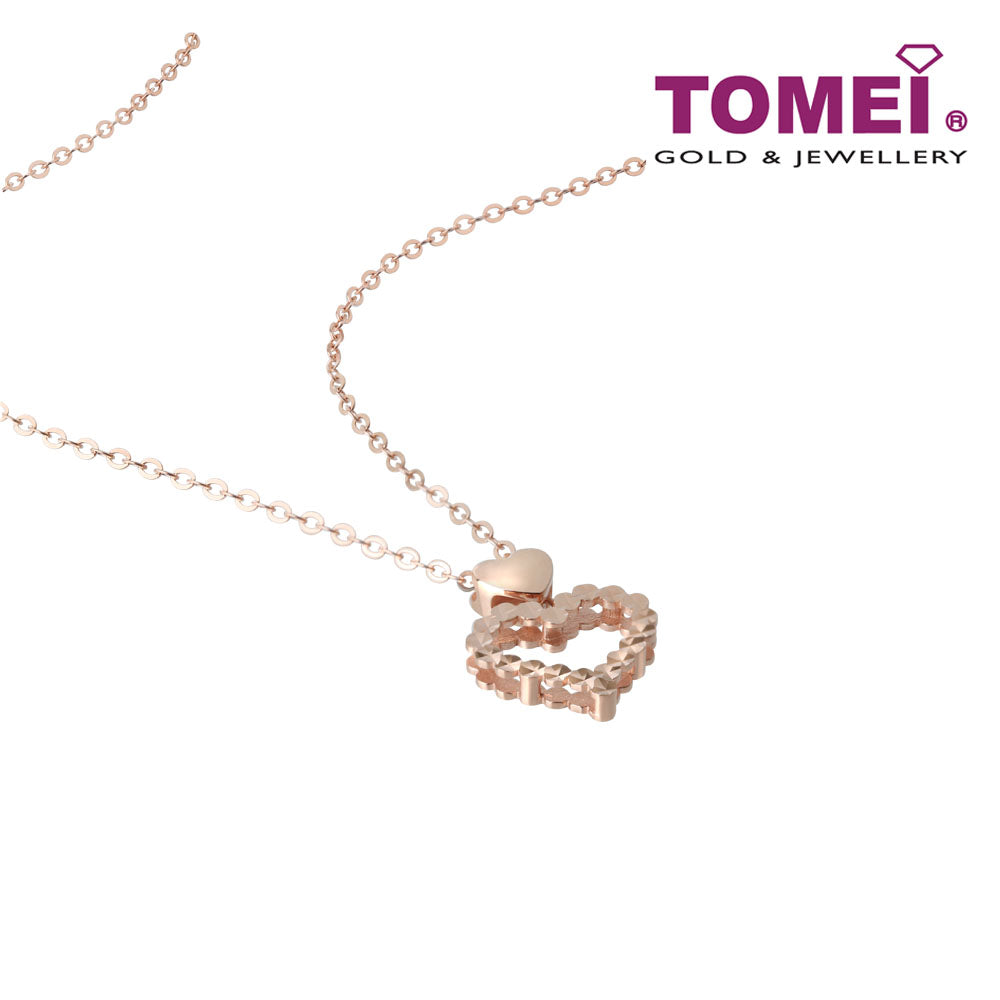 TOMEI Rouge Collection Dual Heart Necklace I Rose Gold 750 (18K)