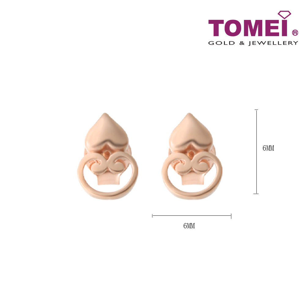 TOMEI Rouge Collection Lovingly RuYi Lock Earrings I Rose Gold 750 (18K)