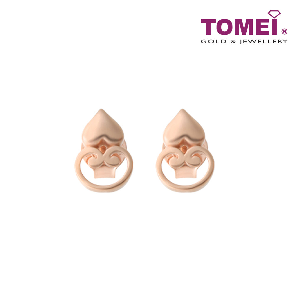 TOMEI Rouge Collection Lovingly RuYi Lock Earrings I Rose Gold 750 (18K)