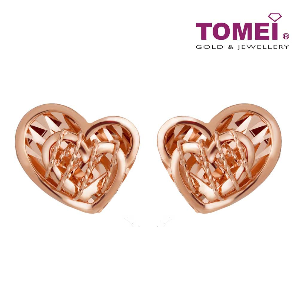 TOMEI Rouge Collection, Fall in Love Earrings, Rose Gold 750 (WQ4-DS)