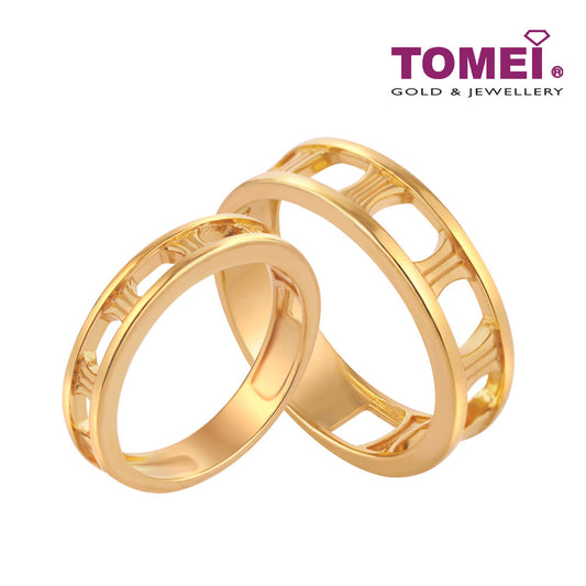 TOMEI Endless Love Couple Rings, Yellow Gold 916 (XD-YG0761R/0762R-1C)