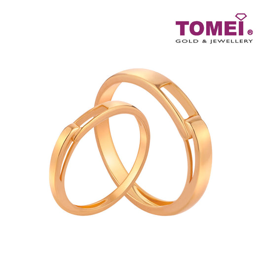 TOMEI Eternal Love Couple Rings, Yellow Gold 916 (XD-YG0763R/0764R-1C)