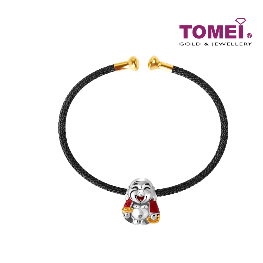 TOMEI Laughing God Charm, White Gold 585