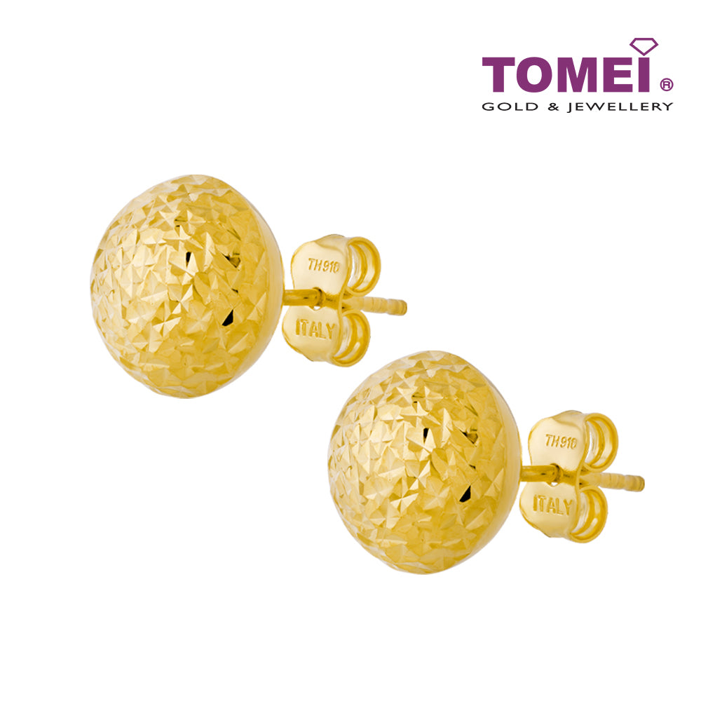 TOMEI Lusso Italia Round Earrings, Yellow Gold 916