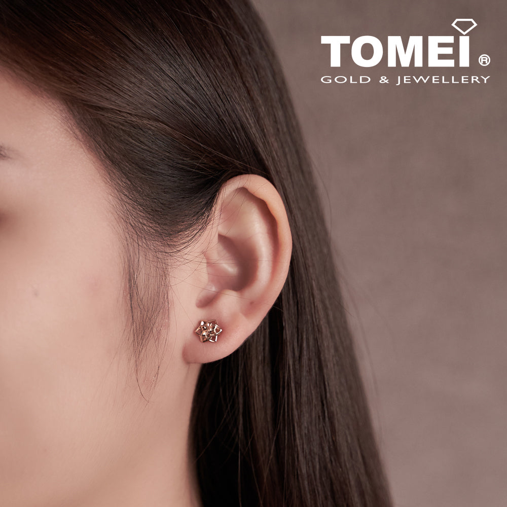 TOMEI Rouge Collection, Resplendently Floriated Earrings, Rose Gold 750 (WQ14-DS)