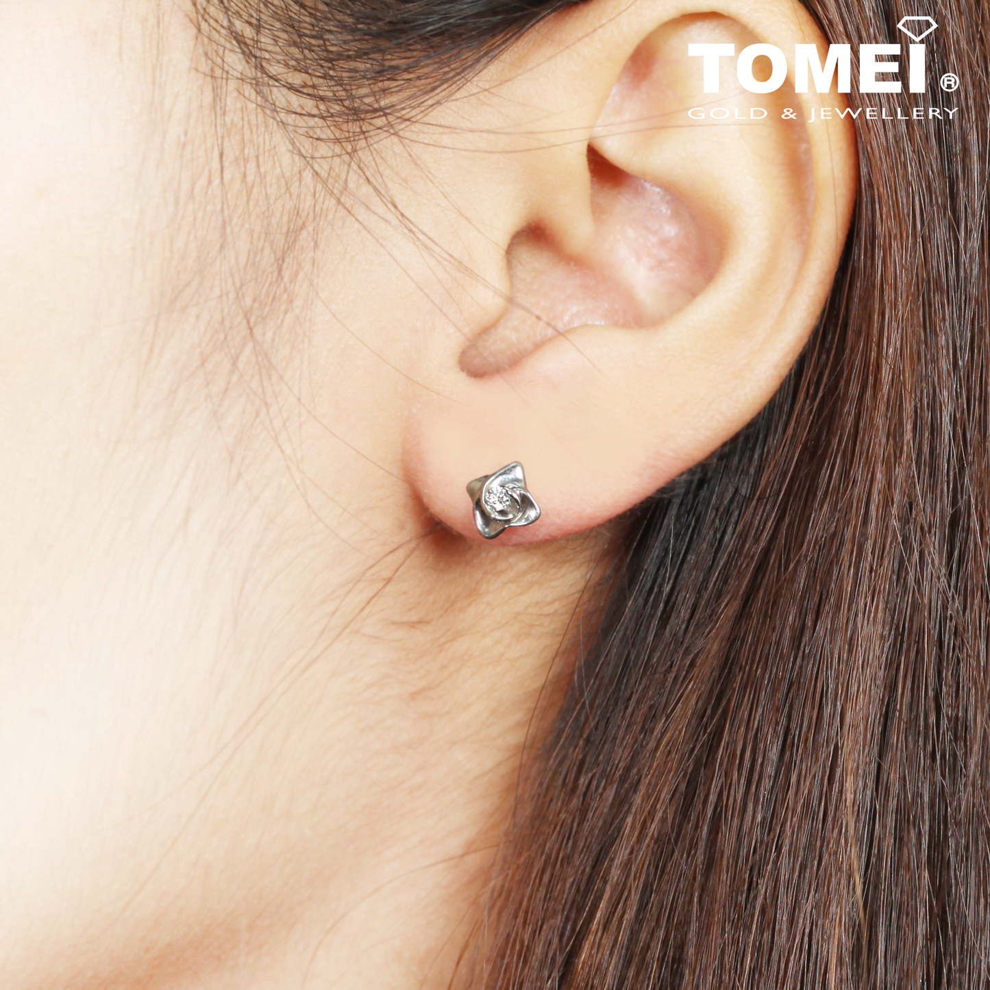 Starry Whisper Diamond Earrings | Tomei White Gold 375 (9K) (E1503)