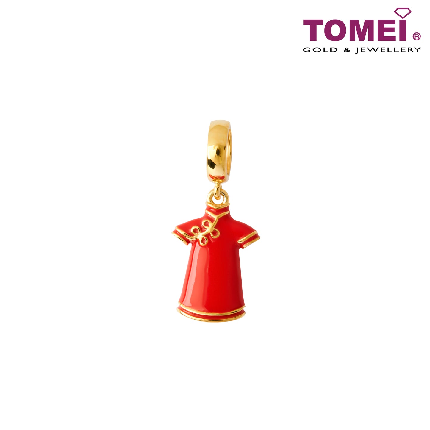 TOMEI Lovely Qipao Charm 1 Malaysia, Yellow Gold 916