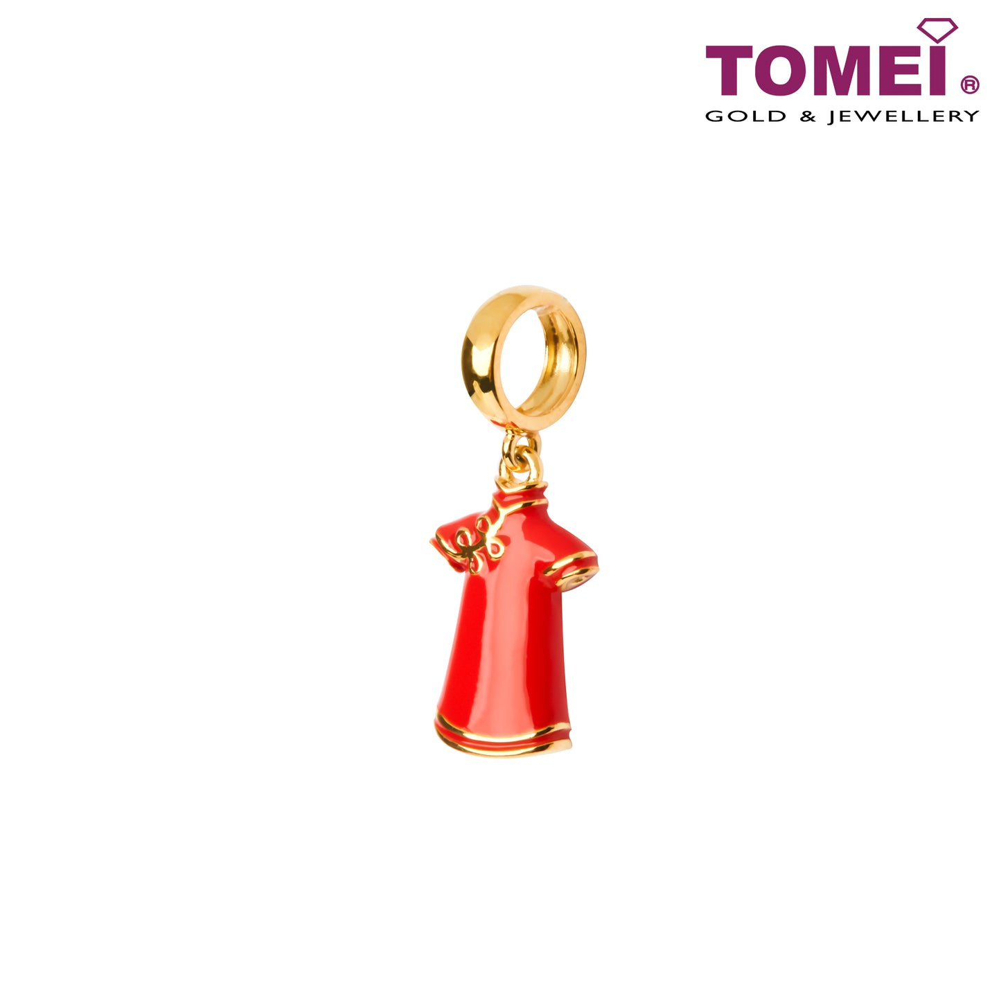 TOMEI Lovely Qipao Charm 1 Malaysia, Yellow Gold 916