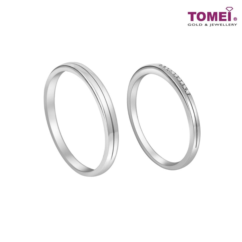Eternal Love Couple Rings | Tomei 375 (9K) White Gold (EBK-R4429/R4430)