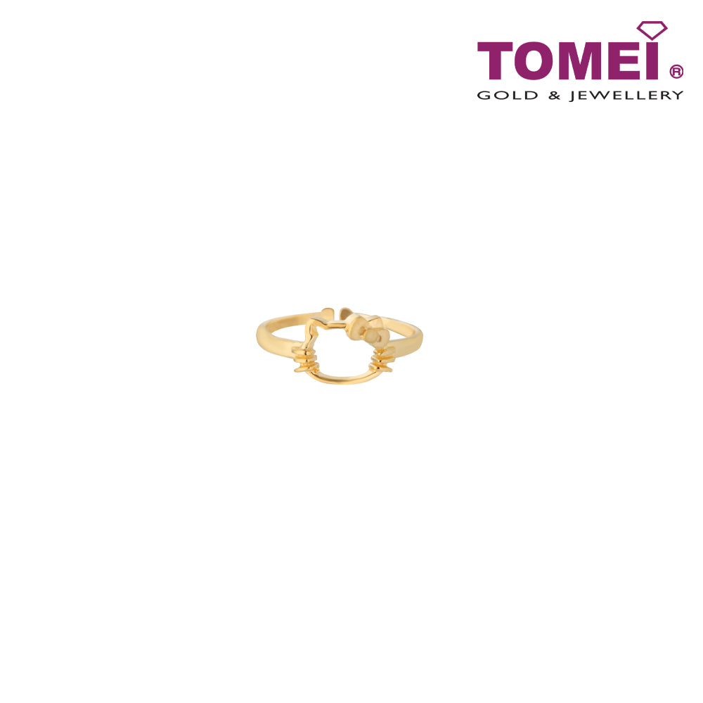 TOMEI I Sanrio Hello Kitty Hollow Ring, Yellow Gold 916 (HK-YG0731R-1C)