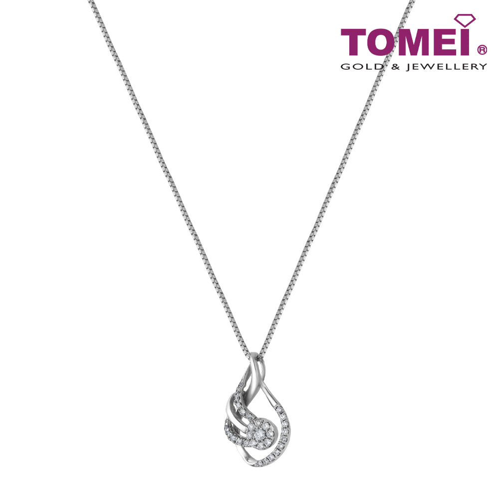TOMEI Diamond Pendant Set, White Gold 375 & 585 (P4409)