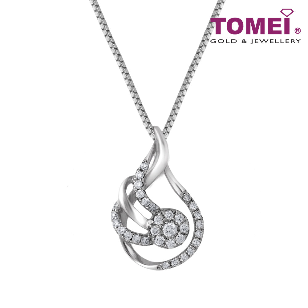 TOMEI Diamond Pendant Set, White Gold 375 & 585 (P4409)