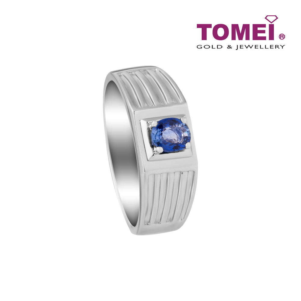 TOMEI Homme Series, Sapphire Ring For Men Silver