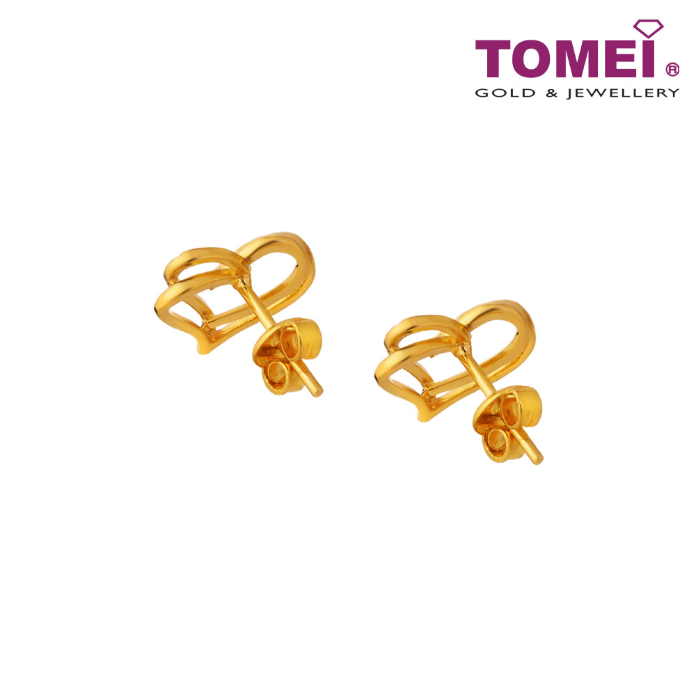 TOMEI Sweet Heart Earrings, Yellow Gold 916