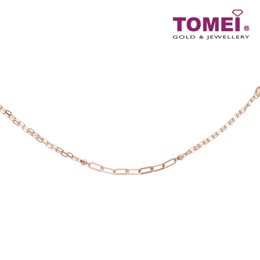 TOMEI Rouge Collection Link Chain Bracelet, Rose Gold 750