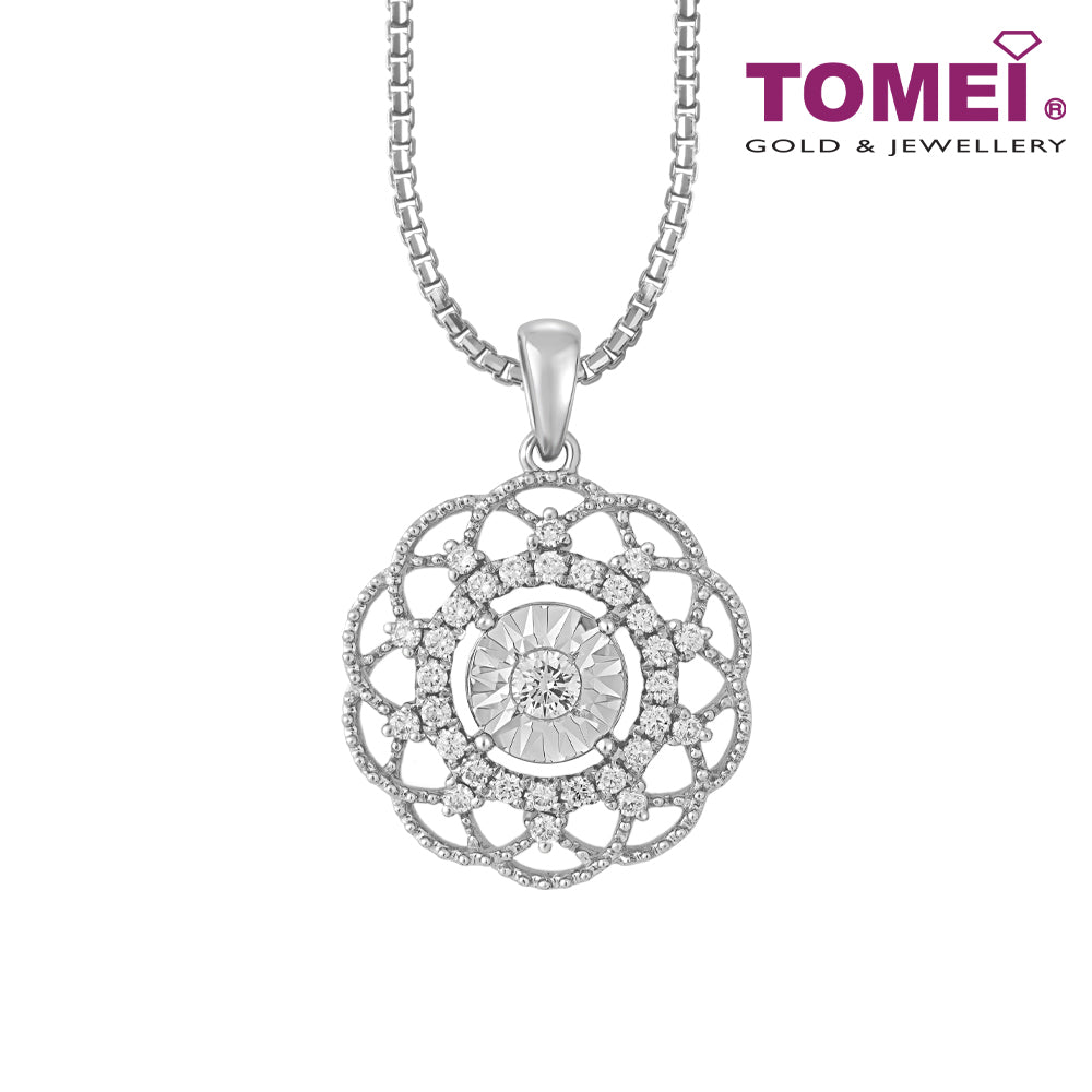 TOMEI Koleksi Endora Diamond Pendant, White Gold 750
