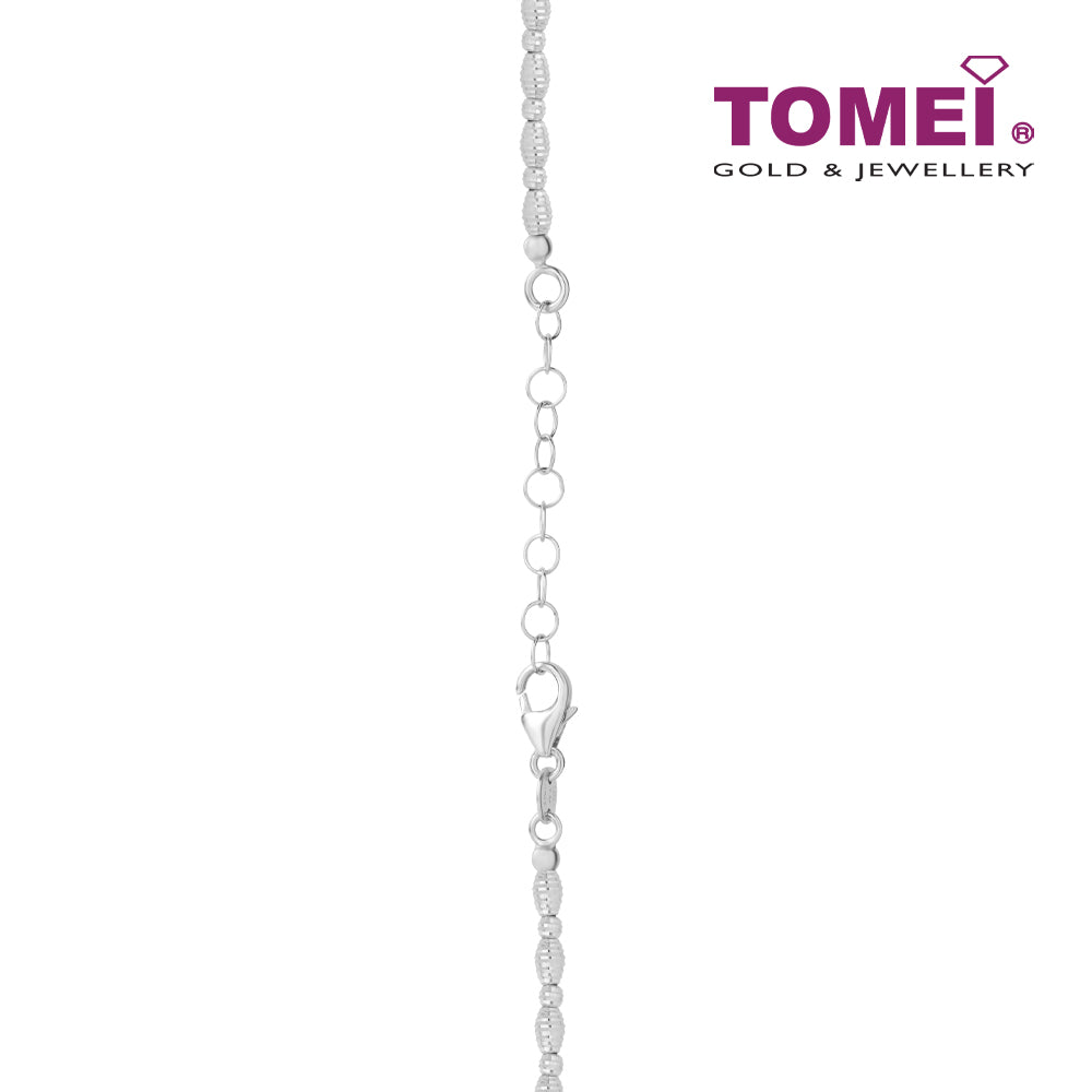 TOMEI Italia Beads Necklace, White Gold 585