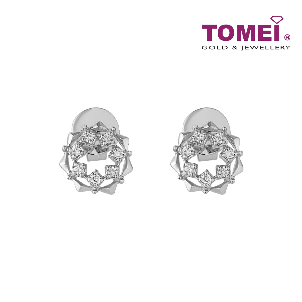 TOMEI Noble Unity Earrings, White Gold 585 (E2167)