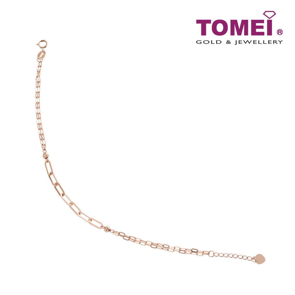 TOMEI Rouge Collection Link Chain Bracelet, Rose Gold 750