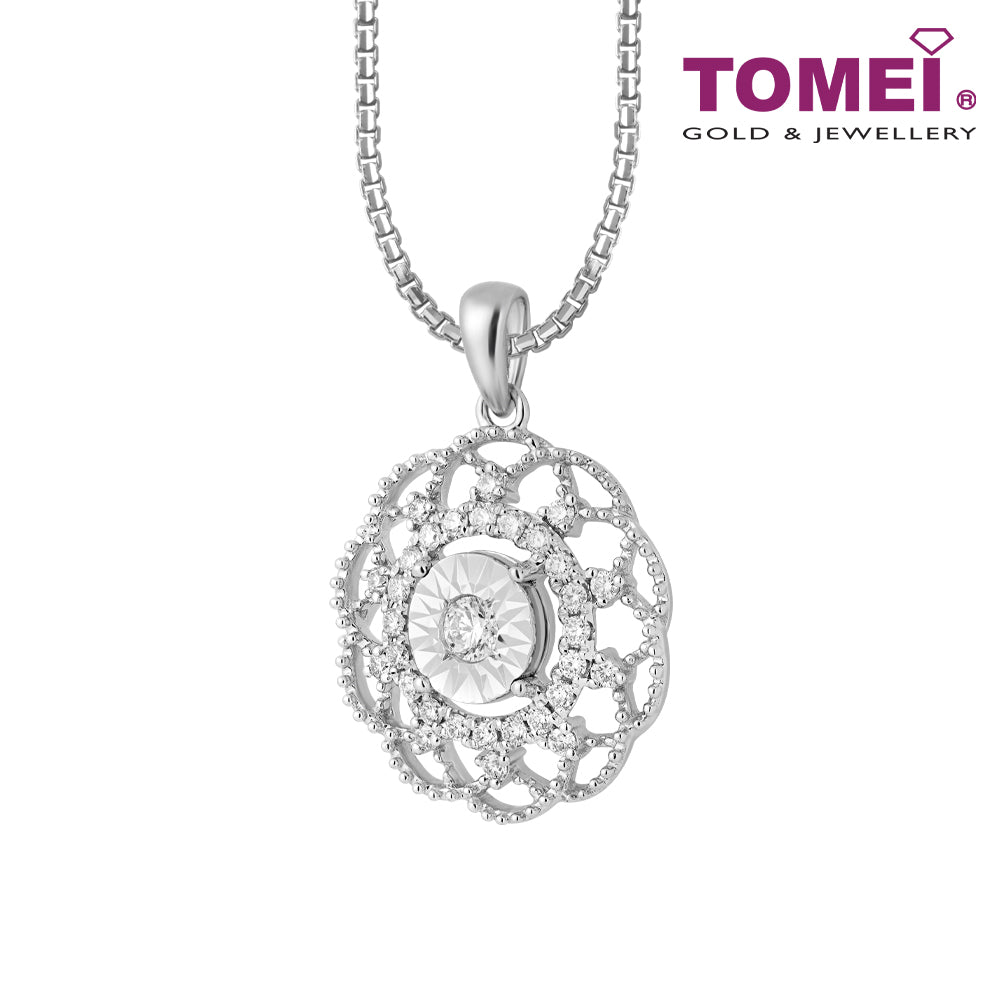 TOMEI Koleksi Endora Diamond Pendant, White Gold 750