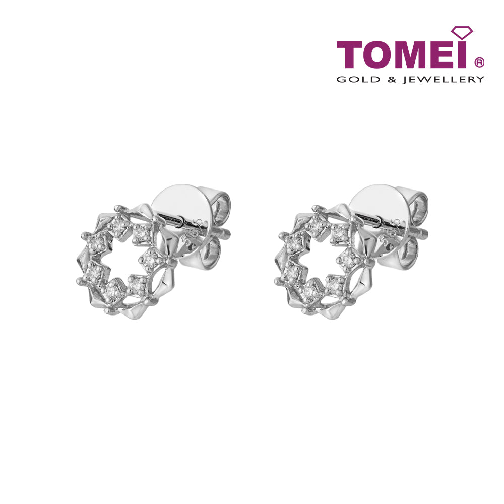 TOMEI Noble Unity Earrings, White Gold 585 (E2167)