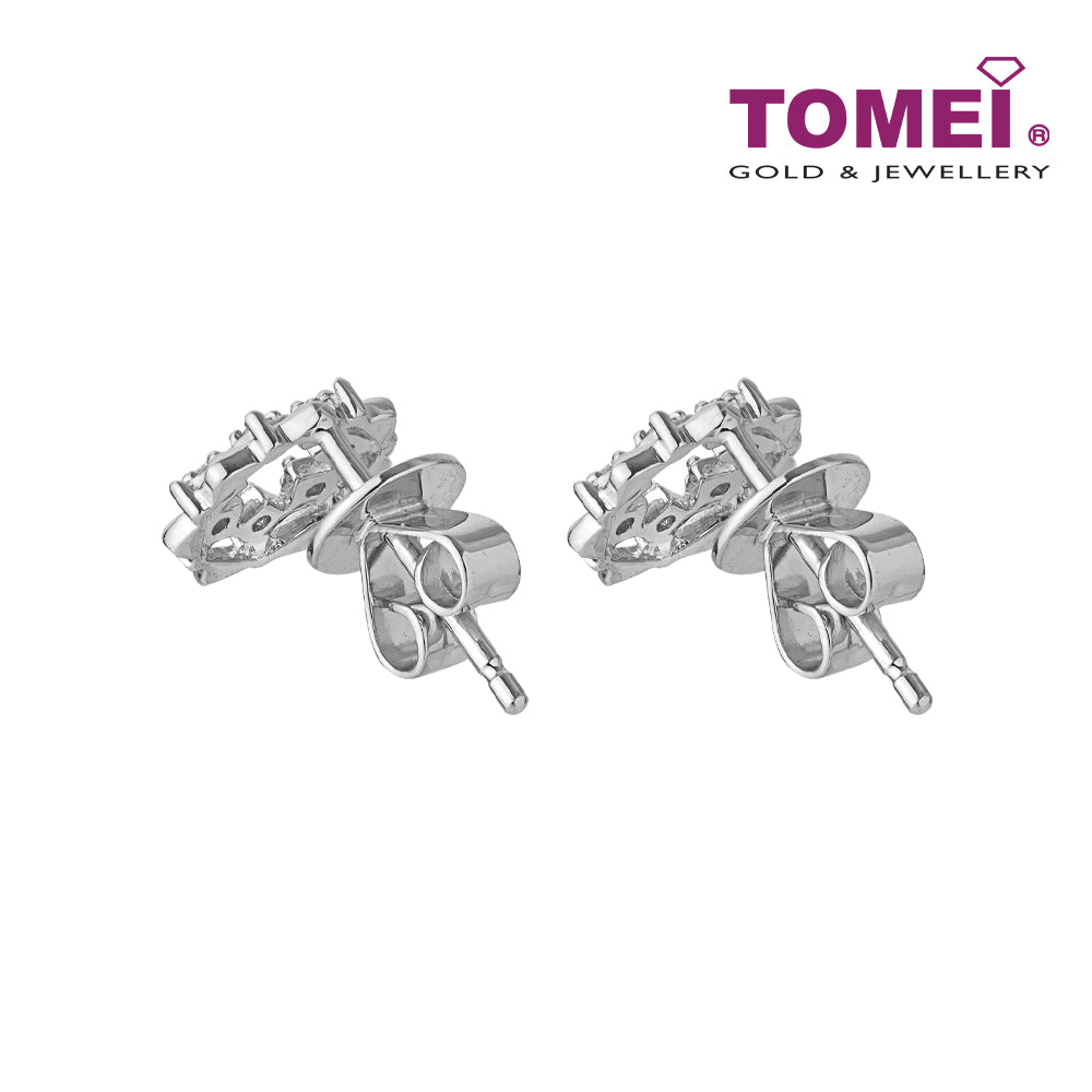 TOMEI Noble Unity Earrings, White Gold 585 (E2167)
