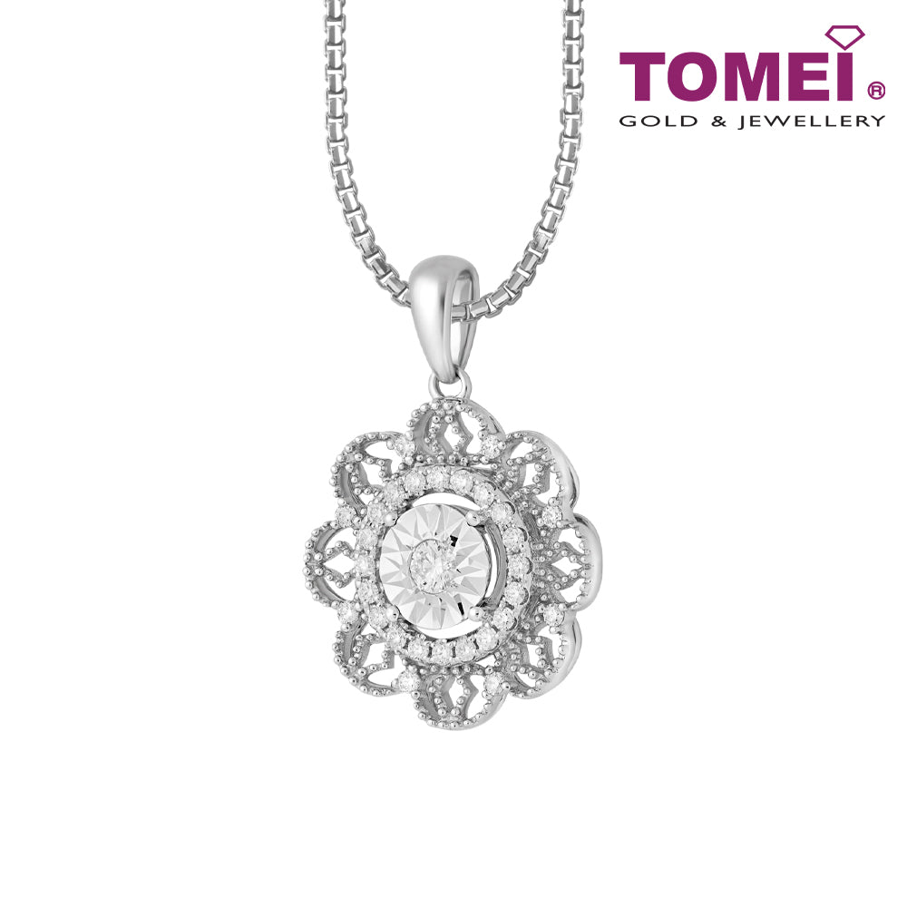 TOMEI Koleksi Endora Diamond Pendant, White Gold 750